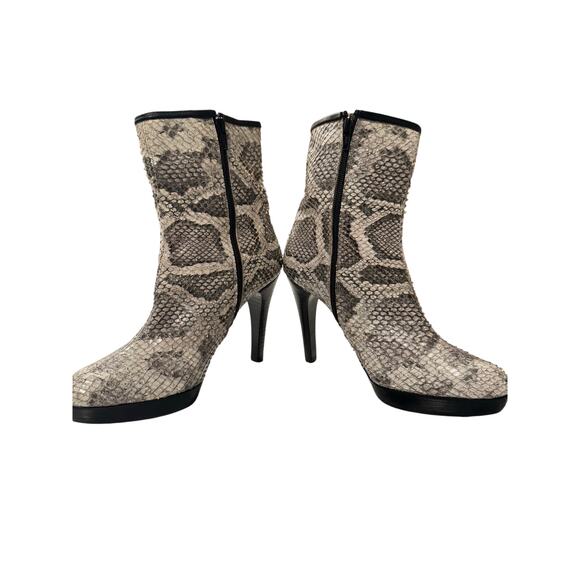 Stuart Weitzman Snakeskin Boots 7M Y2K Glam Rock High Heel Platform steampunk - Picture 3 of 9